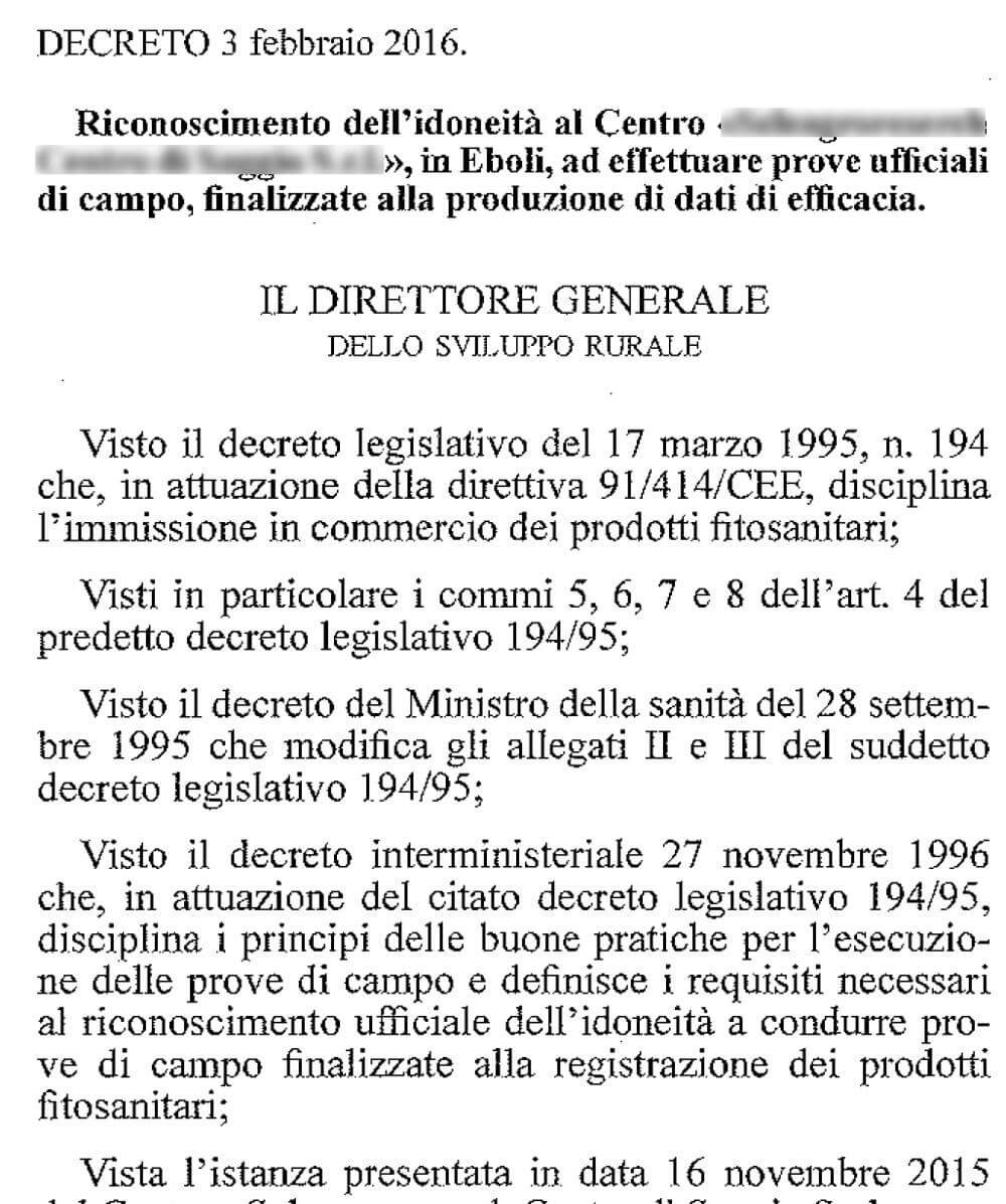 a contract in Italian to be translated into Russian