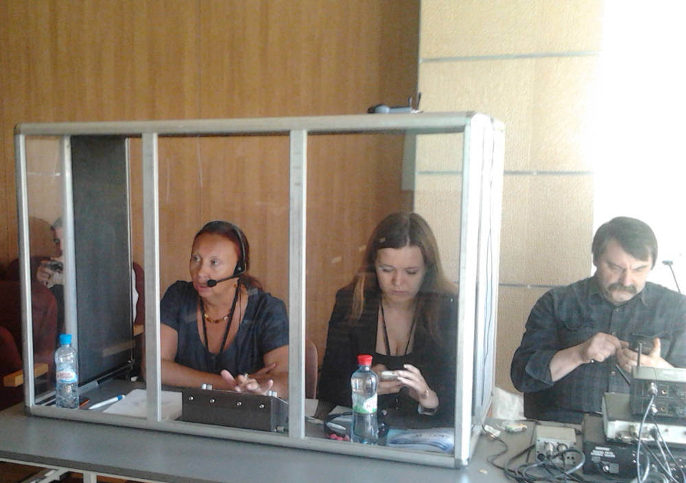Our Russian simultaneous interpreters during a conference